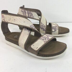 Rockport Romilly Gore Zip Python Print Sandals Size 8